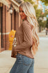 Layered Daisy Applique Patchwork V Neck Long Sleeve Top